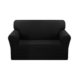 NNEAGS 2-Seater Black Sofa Cover Couch Protector High Stretch Lounge Slipcover Home Decor
