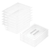 NNEAGS 100mm Clear Gastronorm GN Pan 1/2 Food Tray Storage Bundle of 6 with Lid