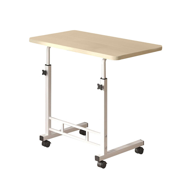 NNEAGS 40x80cm White Maple Bedside Table Movable Bedroom Desk Student Computer Table