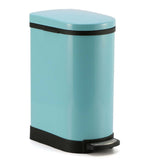 NNEAGS Foot Pedal Stainless Steel Rubbish Recycling Garbage Waste Trash Bin 10L U Blue