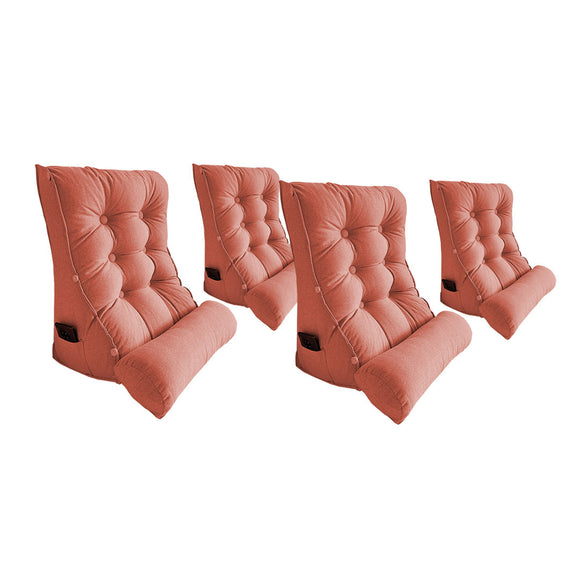 NNEAGS 4X 60cm Peach Triangular Wedge Lumbar Pillow Headboard Backrest Sofa Bed Cushion Home Decor