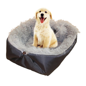 NNEAGS Black Dual-purpose Cushion Nest Cat Dog Bed Warm Plush Kennel Mat Pet Home Travel Essentials