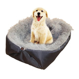 NNEAGS Black Dual-purpose Cushion Nest Cat Dog Bed Warm Plush Kennel Mat Pet Home Travel Essentials