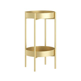 NNEAGS 2 Layer 50cm Gold Metal Plant Stand Flower Pot Holder Corner Shelving Rack Indoor Display