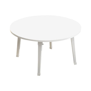 NNEAGS White Portable Floor Table Small Round Space-Saving Mini Desk Home Decor