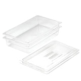 NNEAGS 100mm Clear Gastronorm GN Pan 1/1 Food Tray Storage Bundle of 2 with Lid
