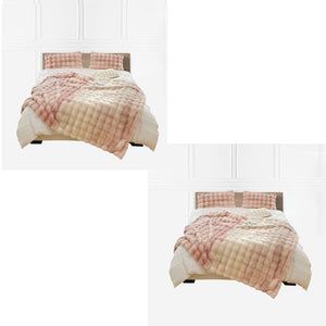 NNEAGS 2X 200cm Light Pink Fur Fuzzy Super Soft and Cozy Fluffy Throw Blanket