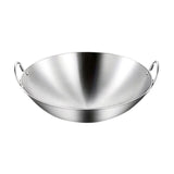 NNEAGS 47cm Stainless Steel Kitchen Cooking Wok with 2 Sturdy Handles