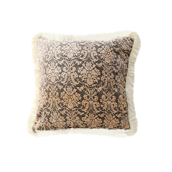 NNEAGS 45cm Wabi-sabi Floral Cover & Vintage Dark Floral Tassel Square Throw  Pillow