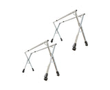 NNEAGS 2X 2.0m Portable Standing Clothes Drying Rack Foldable Space-Saving Laundry Holder with Wheels