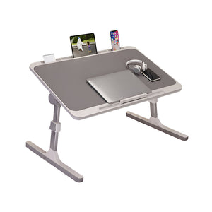NNEAGS 70X45cm Grey Small Laptop Bed Portable Foldable Study Table Adjustable