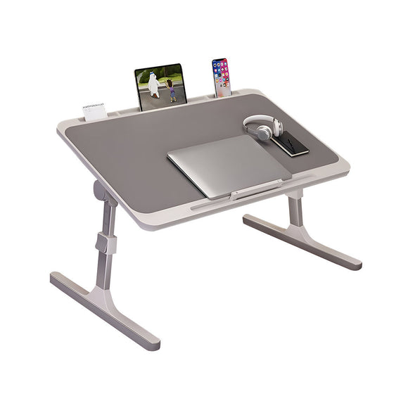 NNEAGS 70X45cm Grey Small Laptop Bed Portable Foldable Study Table Adjustable