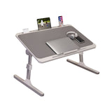NNEAGS 70X45cm Grey Small Laptop Bed Portable Foldable Study Table Adjustable