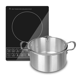 NNEAGS Electric Smart Induction Cooktop and 30cm Stainless Steel Induction Casserole Cookware