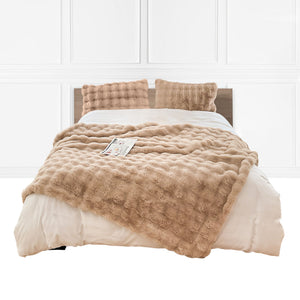 NNEAGS 200cm Light Camel Fur Fuzzy Super Soft and Cozy Fluffy Throw Blanket