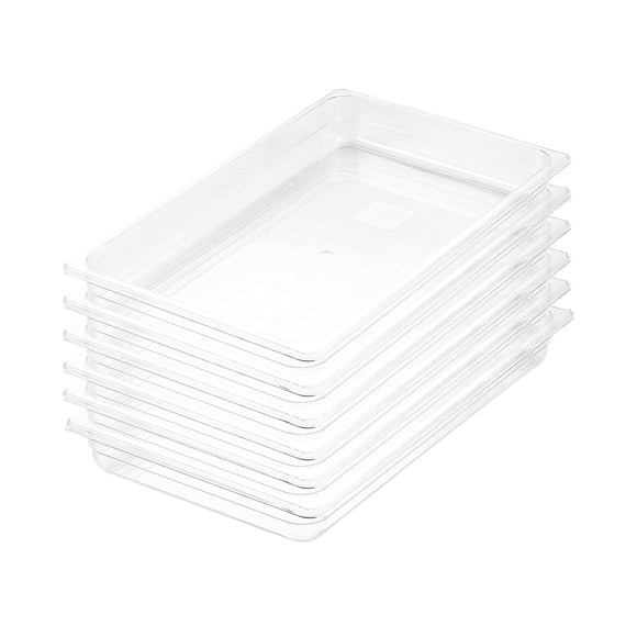 NNEAGS 65mm Clear Gastronorm GN Pan 1/1 Food Tray Storage Bundle of 6