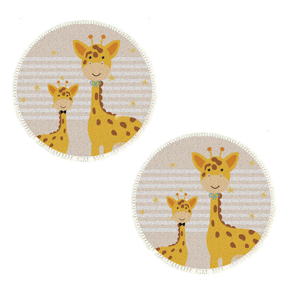 NNEAGS 2X 120cm Cute Cartoon Animal Non-Slip Thick and Ultra-Soft Carpet Flannel Rug