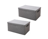 NNEAGS 2X Extra Large Grey Non-Woven Diamond Quilt Grid Fabric Storage/Organizer Box