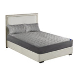 NNEAGS Grey 153cm Wide Mattress Cover Thick Quilted Stretchable Bed Spread Sheet Protector with Pillow Covers