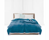 NNEAGS Lake Blue Throw Blanket Warm Cozy Double Sided Thick Flannel Coverlet Fleece Bed Sofa Comforter