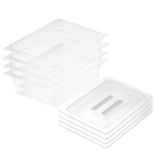 NNEAGS 100mm Clear Gastronorm GN Pan 1/2 Food Tray Storage Bundle of 4 with Lid
