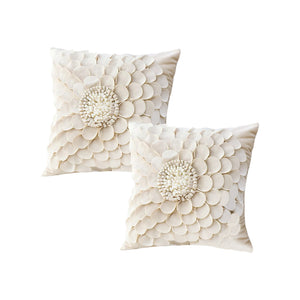 NNEAGS 2X 45cm Pillow Sunflower Cover 100% Cotton Covers Linen Case Cushion Throw Pillow