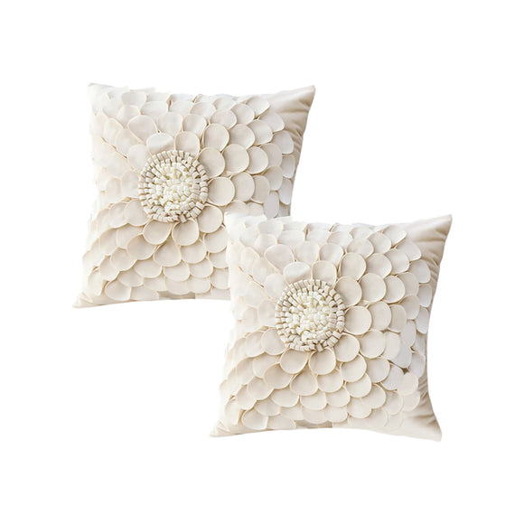 NNEAGS 2X 45cm Pillow Sunflower Cover 100% Cotton Covers Linen Case Cushion Throw Pillow