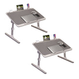 NNEAGS 2X 70X45cm Grey Small Laptop Bed Portable Foldable Study Table Adjustable