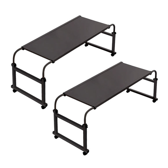 NNEAGS 120x45cm Black Cross Bed Movable Desk Table w/ Adjustable Length & Height
