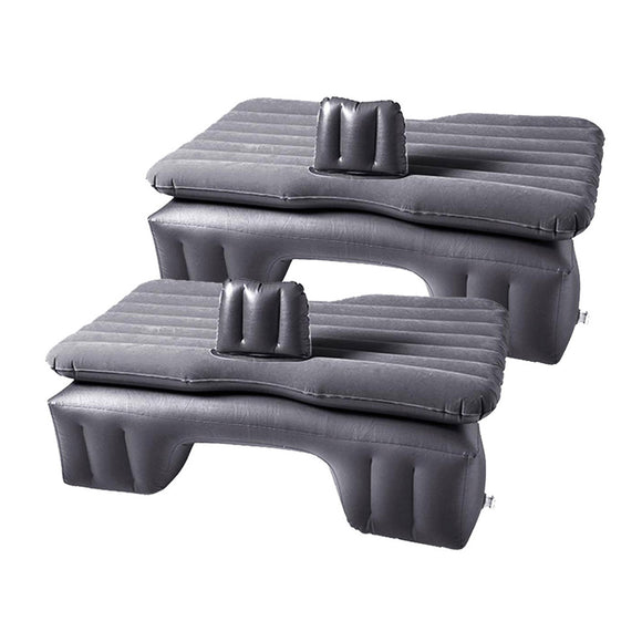 NNEAGS 2X Inflatable Car Mattress Portable Travel Camping Air Bed Rest Sleeping Bed Grey