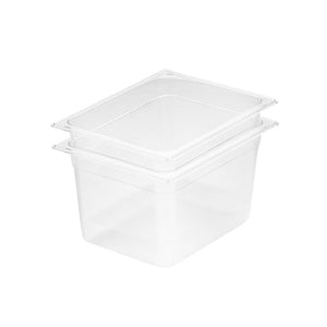 NNEAGS 200mm Clear Gastronorm GN Pan 1/2 Food Tray Storage Bundle of 2