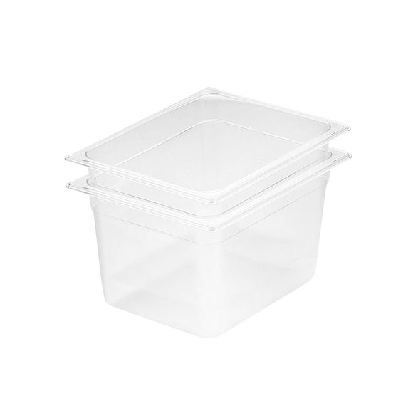 NNEAGS 200mm Clear Gastronorm GN Pan 1/2 Food Tray Storage Bundle of 2