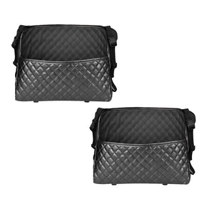 NNEAGS 2X Black Leather Car Storage Portable Hanging Organizer Backseat Multi-Purpose Interior Accessories Bag