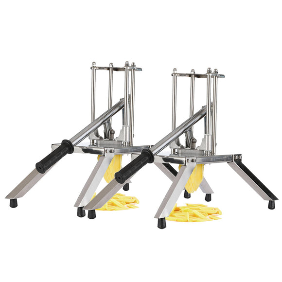NNEAGS 2X Commercial Potato French Fry Fruit Vegetable Cutter Stainless Steel 3 Blades