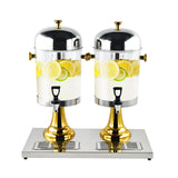 NNEAGS 16L Dual Stainless Steel Dispenser Beverage Juicer Transparent Commercial Drink Container Jug