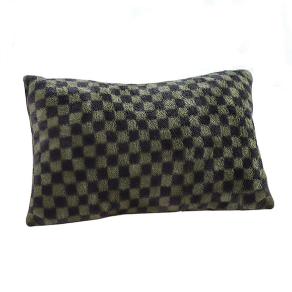 NNEAGS 30cm Urban Light Luxury Dark Green Checkered Lumbar Throw Pillow