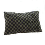 NNEAGS 30cm Urban Light Luxury Dark Green Checkered Lumbar Throw Pillow