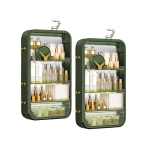NNEAGS 2X Green Multi Tier Cosmetic Storage Rack Bathroom Vanity Tray Display Stand Organiser