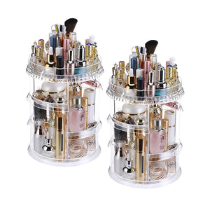 NNEAGS 2X 360 Degree Rotating Makeup Organiser Cosmetics Holder Display Stand Skincare Home Decor