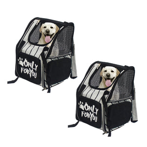 NNEAGS 2X Black Pet Carrier Backpack Breathable Mesh Portable Safety Travel Essentials Outdoor Bag