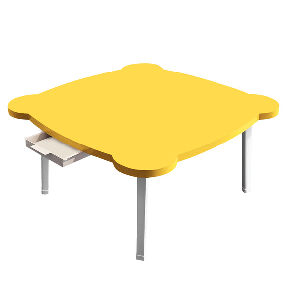 NNEAGS Yellow Minimalist Cat Ear Portable Floor Table Small Space-Saving Mini Desk Home Decor