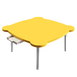 NNEAGS Yellow Minimalist Cat Ear Portable Floor Table Small Space-Saving Mini Desk Home Decor
