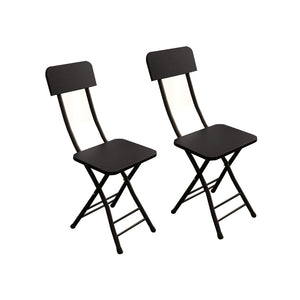 NNEAGS Black Foldable Chair Space Saving Lightweight Portable Stylish Seat Home Decor Set of 2
