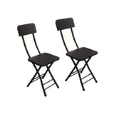 NNEAGS Black Foldable Chair Space Saving Lightweight Portable Stylish Seat Home Decor Set of 2