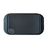 NNEAGS 47cm Cast Iron Ridged Griddle Hot Plate Grill Pan BBQ Stovetop