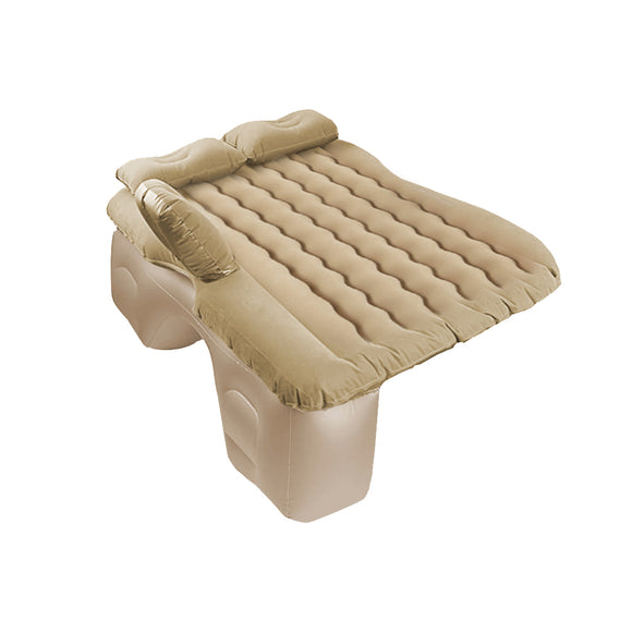 NNEAGS Beige Ripple Inflatable Car Mattress Portable Camping Air Bed Travel Sleeping Kit Essentials