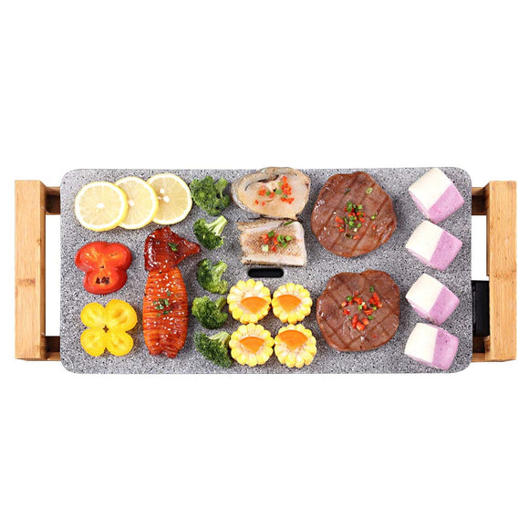 NNEAGS Electric Ceramic BBQ Grill Non-stick Surface Hot Plate for Indoor & Outdoor Stone