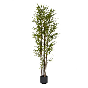 NNEAGS 210cm Lucky Bamboo Tree Bambusa Vulgaris Artificial Plant w/ 7 Branches Home Accent Decor
