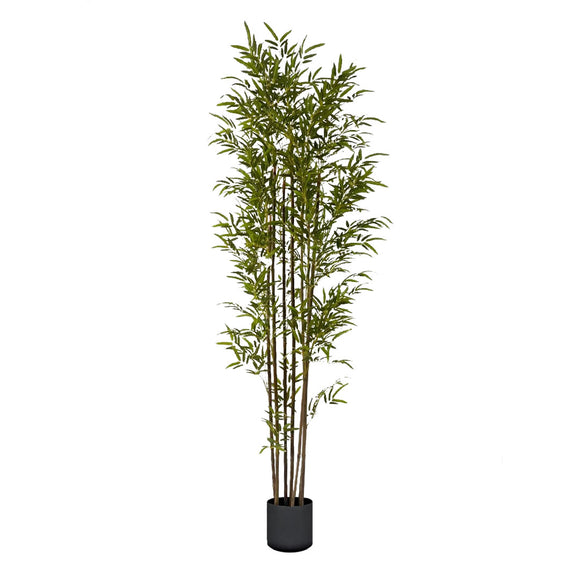 NNEAGS 210cm Lucky Bamboo Tree Bambusa Vulgaris Artificial Plant w/ 7 Branches Home Accent Decor