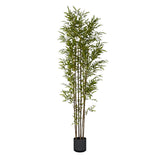 NNEAGS 210cm Lucky Bamboo Tree Bambusa Vulgaris Artificial Plant w/ 7 Branches Home Accent Decor